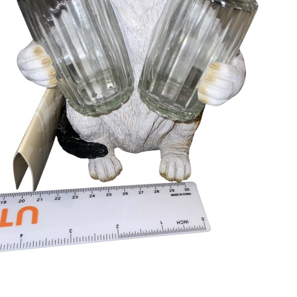 Cat Salt and Pepper Glass Shaker Holder Set Decor Kitchen New! - Picture 8 of 8